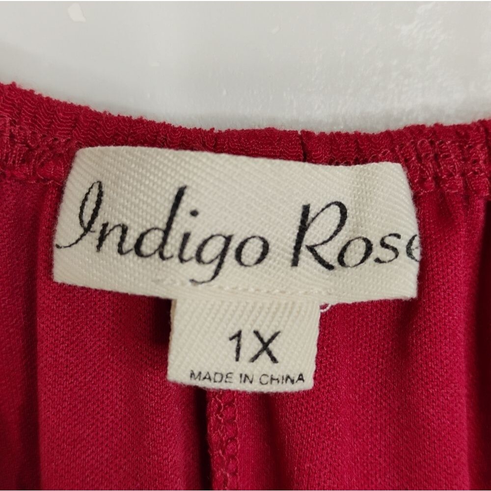 Indigo Rose 1X Mid-Length Plus Size Curvy Comfortable Long Sleeved Dress - Picture 2 of 16